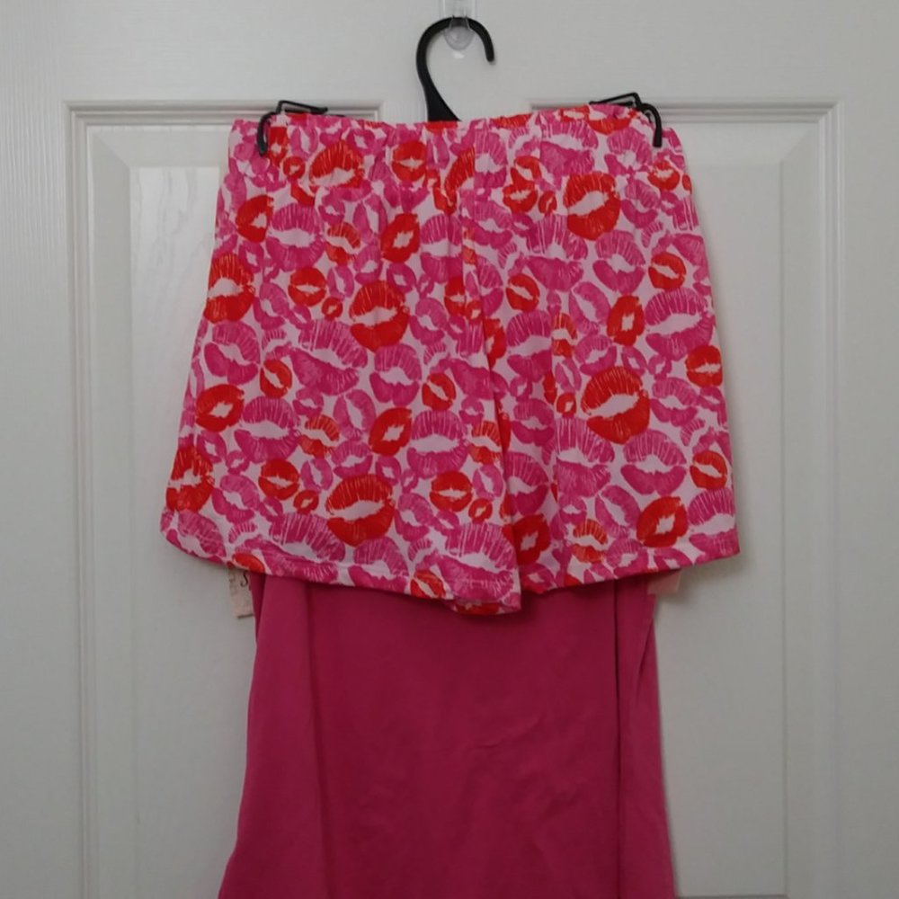Spree 2 PC Pajama Short Fuchsia Kiss Me Size Medium - Picture 12 of 13